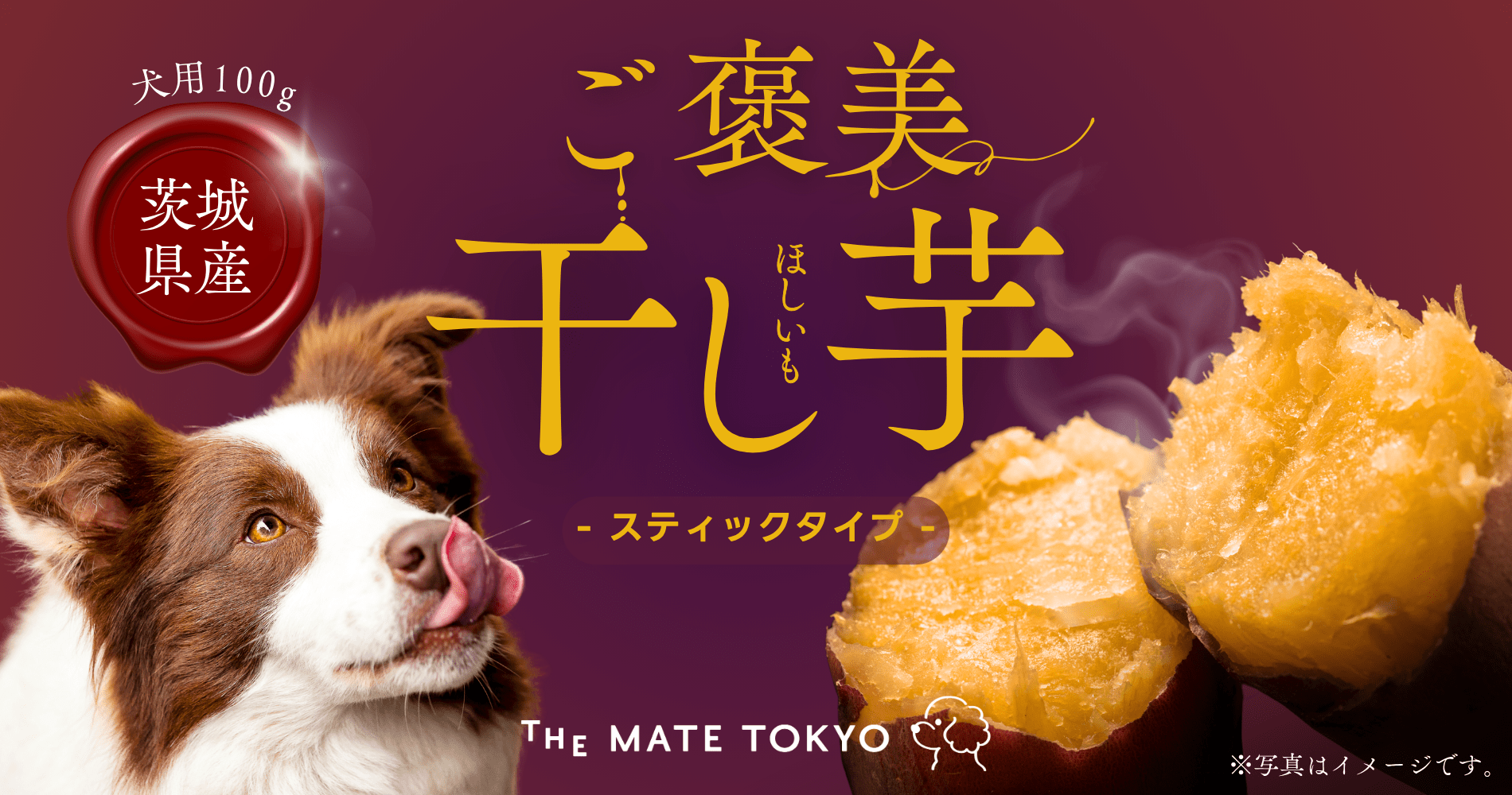 人と愛犬が一緒の時間を楽しむためのおやつ。The Mate Tokyo、犬用おやつ「ご褒美干し芋」を発売