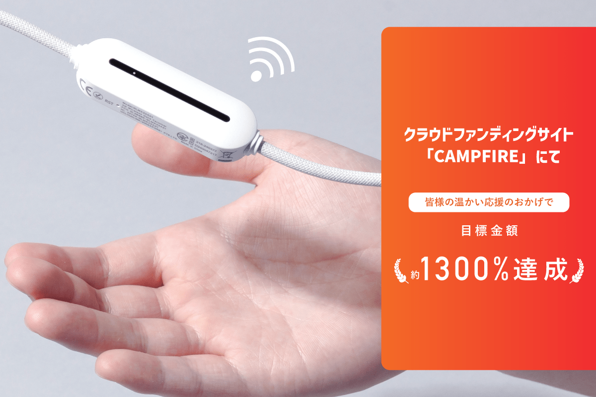 もはや紐のWi-Fi（44g）「サクッとWi-Fi light」は目標1,290％達成！
